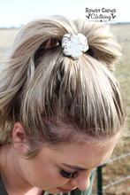 Load image into Gallery viewer,  decorative ponytail, rock ponytail, western accessories, ponytail holder, hair tie, hair accessories, western hair accessories, western wholesale, wholesale accessories, wholesale hair accessories, western apparel, western style
