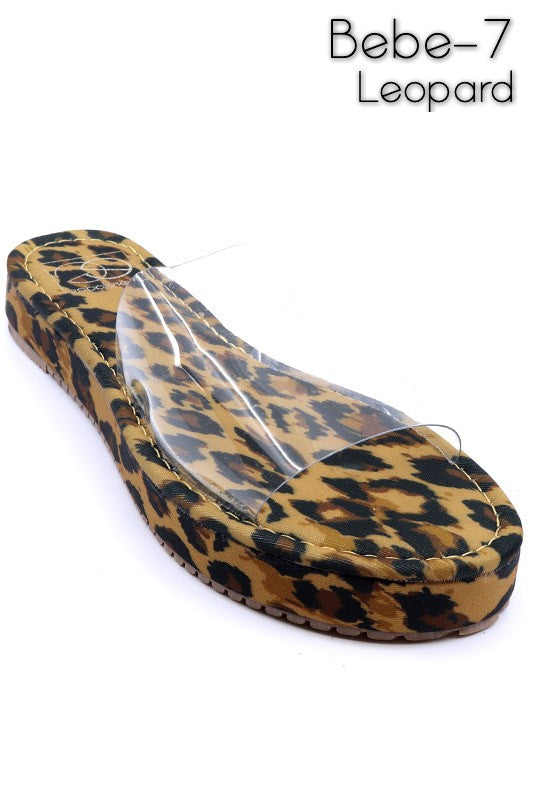 Bebe 7 Leopard Sandals