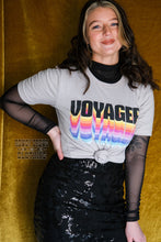 Load image into Gallery viewer, western apparel, western graphic tee, graphic western tees, wholesale clothing, western wholesale, women&#39;s western graphic tees, wholesale clothing and jewelry, western boutique clothing, western women&#39;s graphic tee, vintage style womens tee, vintage inspired graphic tee, voyager graphic tee, bright graphic tee
