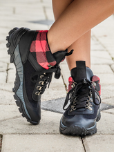 Load image into Gallery viewer, Hike Buffalo Plaid Black Sneakers
