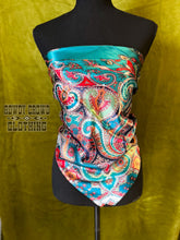 Load image into Gallery viewer, Women&#39;s scarf, Western Accessories, Western Apparel, Western Wholesale, western wild rags, cowboy rags, cowboy scarf, Wholesale Accessories, Wholesale Apparel, colorful wild rags, bright wild rags, boho western, paisley print, paisley wild rag
