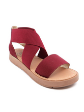 Load image into Gallery viewer, Press 3 Wine Burgundy Sandals
