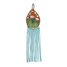 Load image into Gallery viewer, Cactus Purse Charm / Key Chain With Fringe
