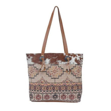 Load image into Gallery viewer, Cow Hide Aztec Tote
